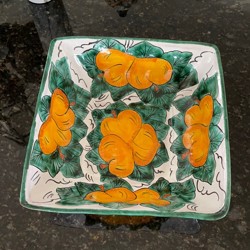 Mexican pottery Talavera 12 x 4 x 12 serving bowl.